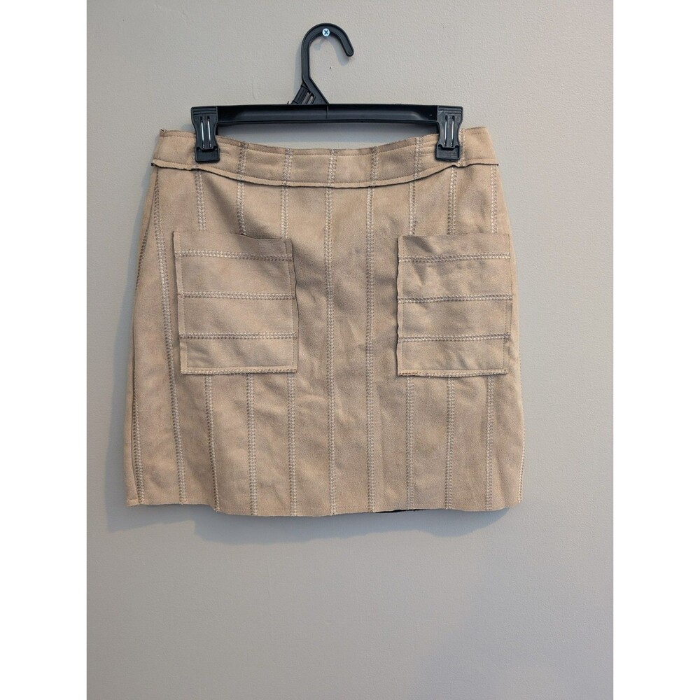 She + Sky And Size L Light Mauve Suede Mini Skirt Festival Rodeo Western Cowboy